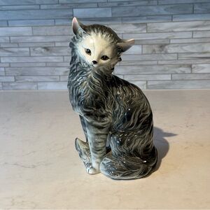 Wales Japan Vintage Mid-Century Cat Figurine Hand Painted Porcelain